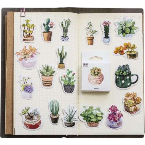 20packs/lot cute succulents series sticker DIY decoration label dress up for dairy album bookmark wholesale