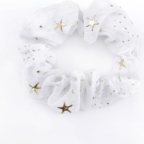 New Hot Sale Shiny Little Star Print Hair Band Simple Intestine Ponytail Elastic Hair Bands for Women Girls Hair Accessories