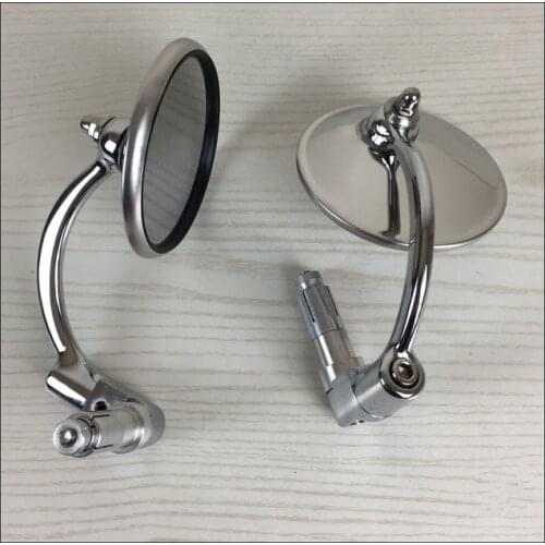 New universal cafe racer mirror motorcycle stainless steel rearview mirror vintage motorcycle handle bar rearview mirror