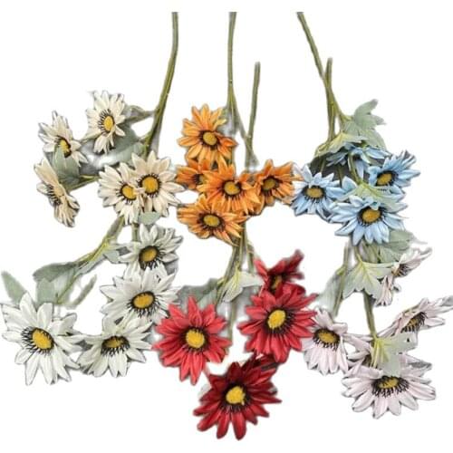 One Fake Sunflower (5 Heads/Piece) 26.77" Length Simulation Sun Gerbera for Wedding Home Decorative Artificial Flowers
