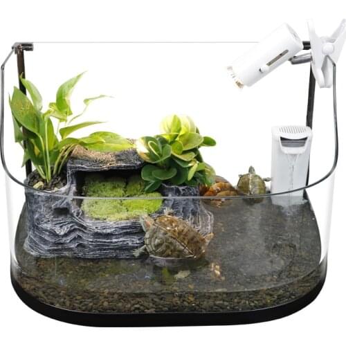 Turtle Jar Special with Balcony Glass Villa Crocodiles Medium-sized Oversize Fish Tank Household Amphibious
