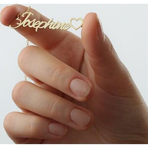 Any Name Necklace with Heart Gold Ketting Personalized Jewelry Double Names Pendant Necklaces For Women Valentines Day Gift