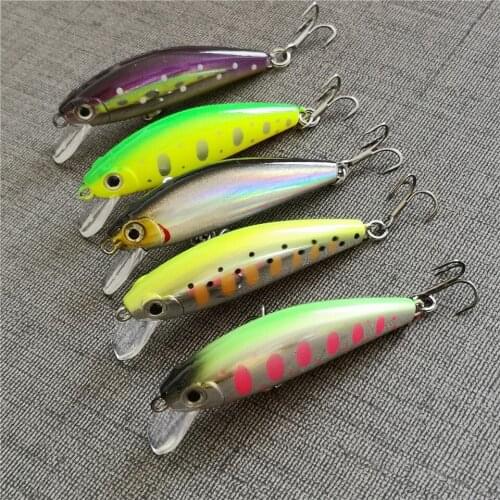 Swolfy 5Pcs 6.3g 5cm Minnow Fishing Lures 3D Eyes Sinking Aritificial Fishing Wobblers Crankbait Plastic Baits Pesca