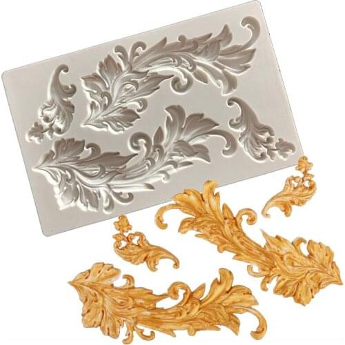 European Style Baroque Relief Silicone Fondant Mold Cake Border Cake Decorating Tools Candy Chocolate Sugar Craft Gumpaste Mould