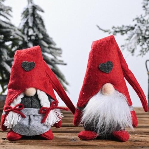 Christmas Cap Faceless Gnome Santa Doll Pendant Nordic Gnome Land God Doll Christmas Tree Hanging Ornaments Doll Decor Swedish
