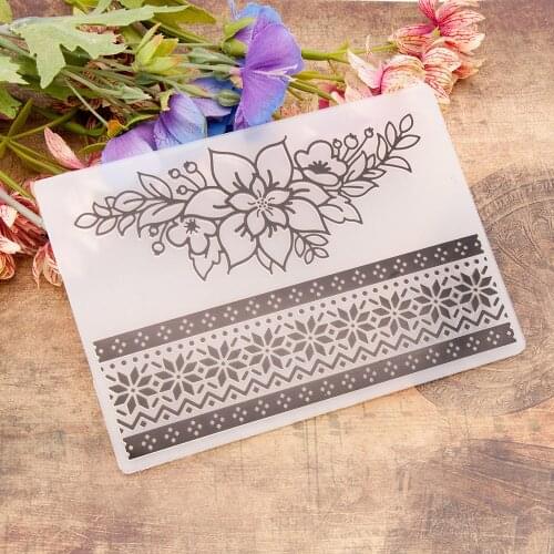 Christmas Poinsettia Flwoer Plastic Embossing Folder Scrapbooking DIY Photo Album Card