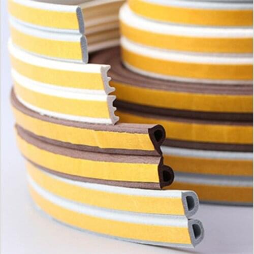 5M E Type Foam Draught Excluder Self Adhesive Window Door Seal Strip For Door Accessories