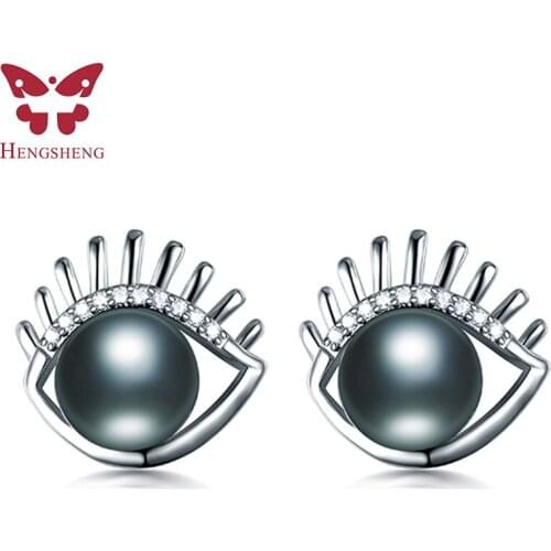 Silver Eyes 9-10mm Stud Earrings 925 Sterling Silver Earrings For Women Natural Freshwater Pearl Earings Fashion Jewelry