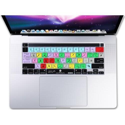 XSKN Photoshop CC English Shortcuts Keyboard Cover Skin for A2141 US Version 16 inch New MacBook Pro with Touch Bar & Touch ID