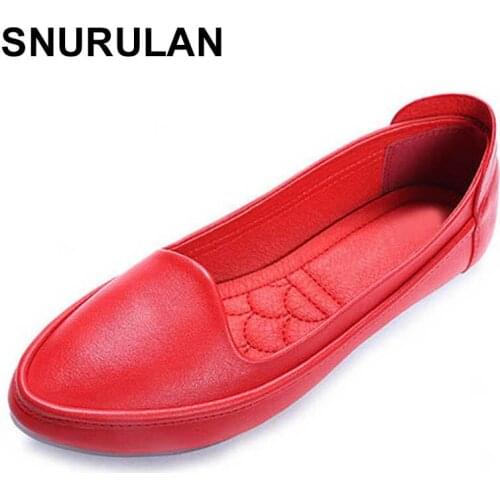 SNURULANnew 2019 casual shoes for women soft round toe shoes fashion brand loafers for womenE054