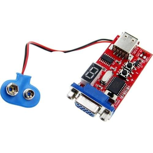 LED digital VGA Signal Generator LCD Tester 15 Different Signals Output USB Battery Dual Power Supply DC 9V Module