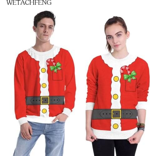 Unisex Men Women Christmas Sweat Vacation Santa Elf Funny Christmas Fake Hair Jumper Autumn Tops cosplay costume Sweatshrit 2020