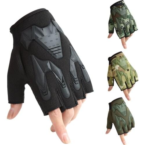 Fingerless Tactical Gloves Men Military Army Shooting Bicycle Paintball Airsoft Outdoor Sport Soft Camouflage Half Finger Gloves
