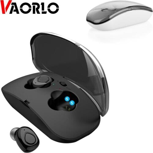 VAORLO Bluetooth Earphone TWS True Wireless Earbuds Noise Reduction Charging Box Mini Bluetooth Headset Earpiece For Smart Phone