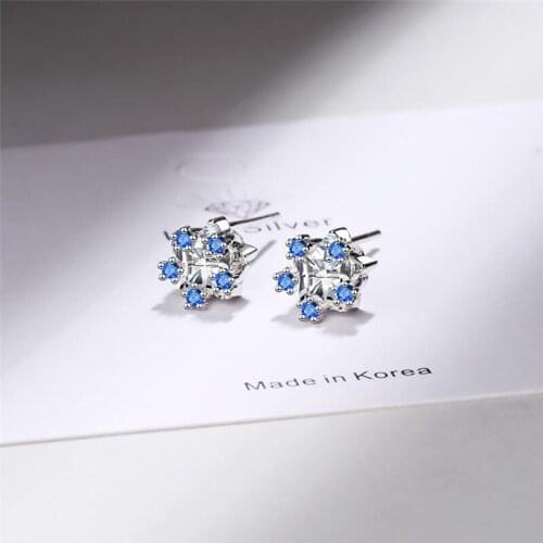 Sole Memory Delicate Cool Shiny Zircon Petal Sweet 925 Sterling Silver Fashion Female Stud Earrings SEA568