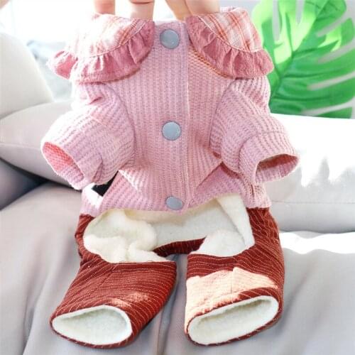 Winter Pet Clothing Small Dog Costume Jumpsuit Coat Outfit Garment Thicken Warm Dog Clothes Yorkshire Poodle Pomeranian Apparel