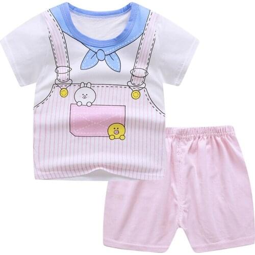 ZWF1038 Summer new style boy clothes set Cartoon Pattern 4-12Yrs Clothing Boy cotton Clothes T-shirt+shorts Girl Casual Clothing