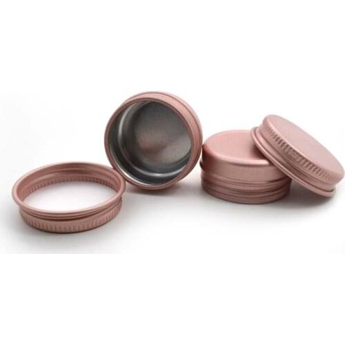100pcs 10g Refillable Aluminum Empty Cosmetic Containers Rose Gold Box Jar Portable Travel Tin Packing Makeup Cream Lip Balm Pot