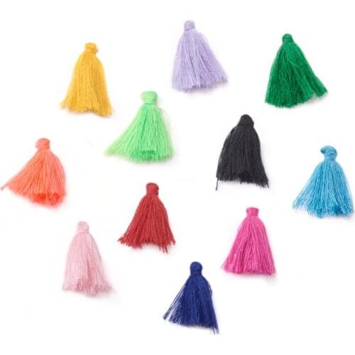 20pcs Mixed Color Mini Polyester Tassel Pendant Decorations for Jewelry Making Bracelet Sewing Accessories