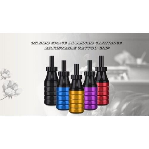 25MM Professional Steel Tattoo Grip with Poles for Cartridge Needle Body Art Round Tattoo Grips with Poles Beauty Makeup Tools