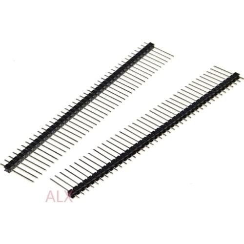 5PCS 1X40 PIN Single Row MALE 2.54MM PITCH 17MM LONG PIN Header connector Strip 1X40pin 1*40 40P 40PIN black FOR PCB BOARD