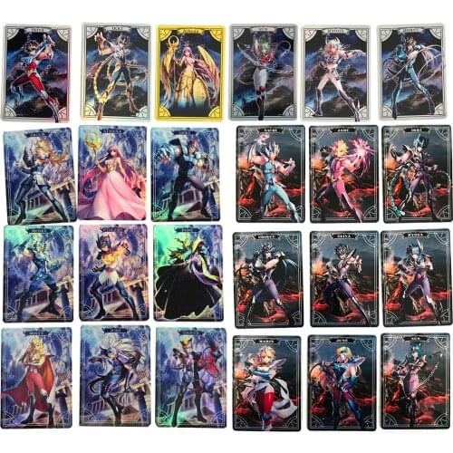 54pcs/Lot Saint Seiya Myth Cloth Athenas Saints Shining Card Complete Collection Gold Saint Figure Card Commemorative Car Toys