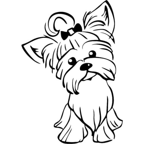 Car Sticker Yorkshire Terrier Pup Doggy Yorkie Cute Fun Dog Window Automobiles Motorcycles Exterior Accessories Vinyl Decals