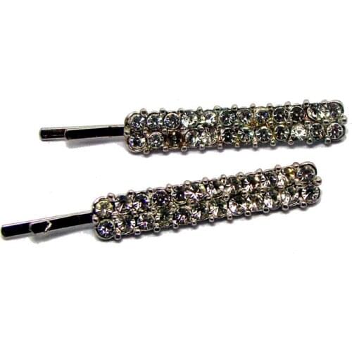 Shiny crystals metal charm hair holder hinge clip pins headwear onament jewelry accessories 12pcs lot