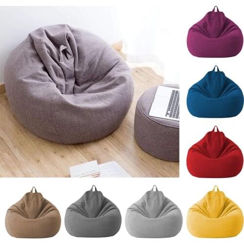 Large Small Lazy Sofas Cover Chairs Without Filler Linen Cloth Recliner Seat Bean Bag Pouf Puff Couch Tatami Living Room Bedroom