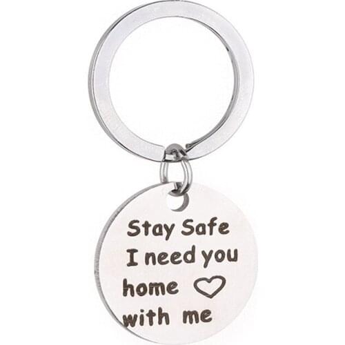 Oeinin Creative Keychain Man Stay Safe I Need You Home With Me Key Chain Bag Boy Letter Color Keyring Zinc Alloy Pendant Brelok