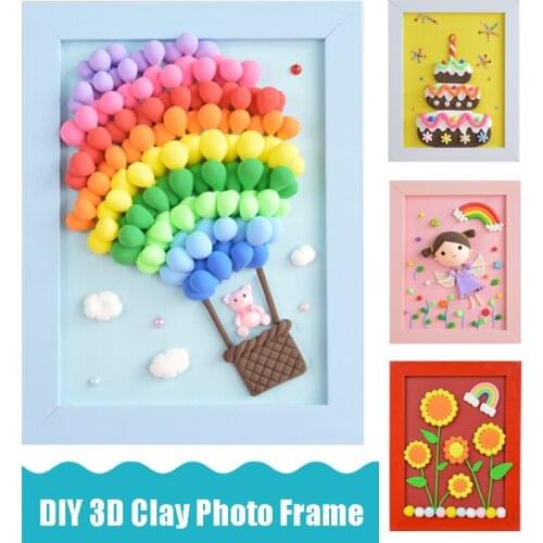 Children Educational Toys Handmade Super Light Clay 3D Photo Frame Set Decorative Painting Material Package Kids Arts and Crafts