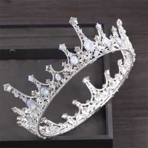 DIEZI Baroque Bridal Crystal Tiaras Crown Hairband Headpiece Vintage Princess Pageant Wedding Crown Bridal Hair Accessories