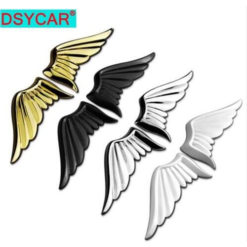 DSYCAR 3D Metal Angel wing Car Side Fender Rear Trunk Sticker Emblem Badge For Jeep BMW Ford Volvo Nissan Mazda VW