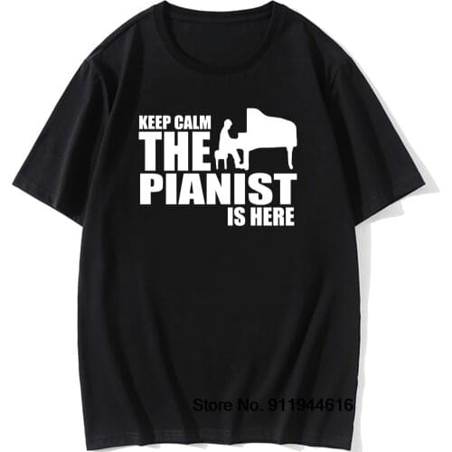 Keep Calm The Drummer Is Here T Shirt Gift Men Short Sleeve Retro Graphic Harajuku Keyboard Player Pianist T-shirt Boyfriend
