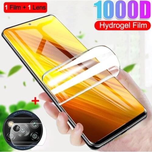 HD Full Cover Hydrogel Film For xiaomi mi poco x3 nfc x2 Camera lens Screen Protector For Poco M3 X3 X2 NFC Soft film Not Glass