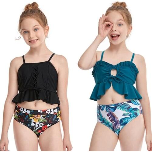 2PCS Children Swimwear Girls Swimsuit Kids Bikini Set Bathing Suit Infantil Biquini Toddler Summer Beachwear 2-12 Years