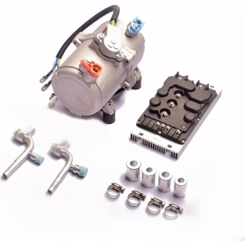 12V Electric Compressor Set for Auto 24V AC Air Conditioning Car Truck Bus Boat Tractor Shop Automobile Aircon EV conditioner