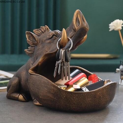 European-style Creative Ornaments Hippo Storage Box Living Room Decorations Debris Storage Tray Home Decoration Accessories