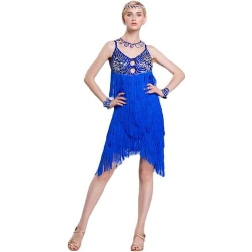 L-16108 Latin dance performance dress adult tassel competition dress tailored performance dress