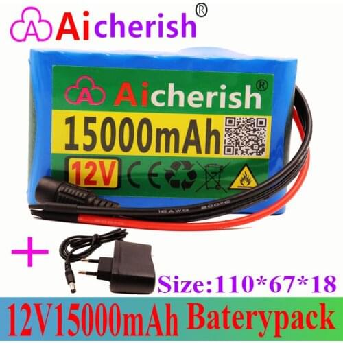 18650 Battery Lithium Ion Rechargeable 3S2P 12V 15Ah Li-Ion With Bms Batteries Pack Protection Board+Charger+Diy Silicagel