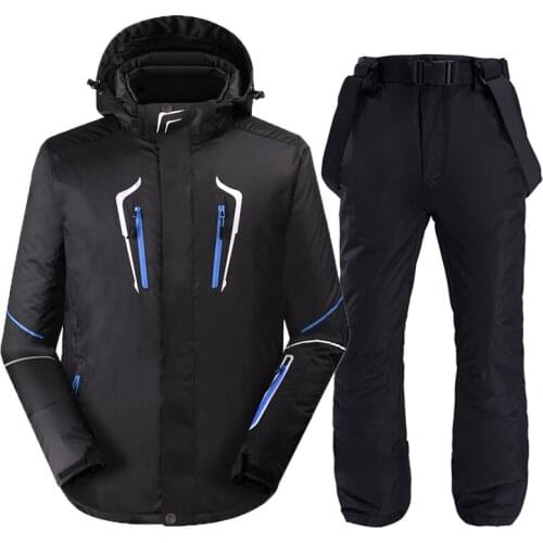 New Mens Snow Suit Sets Snowboarding Clothing Winter Outdoor Sports Wear Waterproof Windproof Skiing Jackets + Belt Pants Male