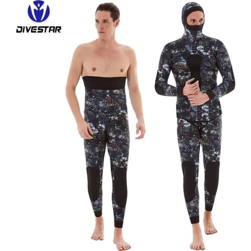 New 3mm Neoprene Diving Suit For Men Swimming Surfing Jump Suit Surfacing Warm Wetsuit Suspender Trousers And Jacket 2pcs/set