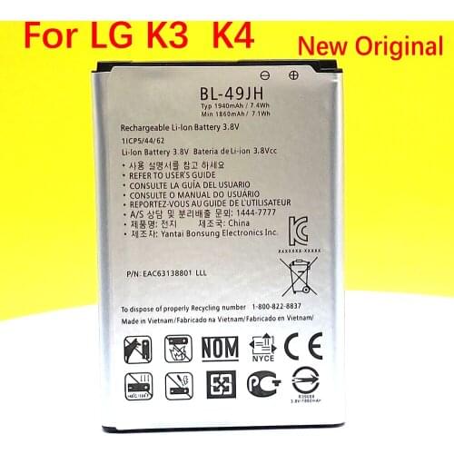Original 1940mAh BL-49JH Battery For LG K3 LS450 K4 K120 Spree K121 K130 k120e K130e NEW BATTERY
