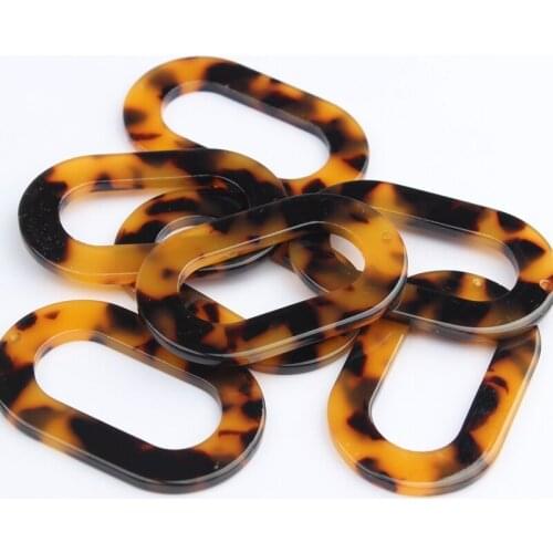 Acetate Resin Oval Geometric Charms Connector 6pcs/lot 27*44mm For DIY Fashion Drop Earrings Jewelry Making Accessories