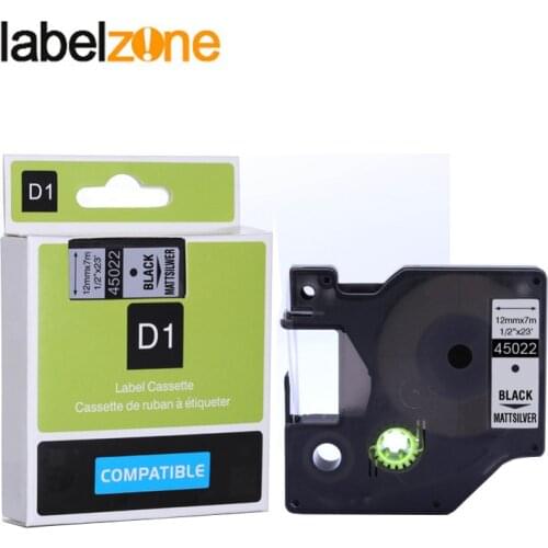 12mm 45022 black on silver compatible dymo D1 12mm label printer 45022 laminated label tapes for LabelManager 160 280 printer