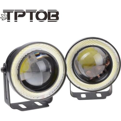 TPTOB 2pcs Projector Car LED Fog Light Halo Angel Eyes Rings COB 30 W LED White Blue Red 12V SUV ATV Off Road Auto Fog Lamp 3