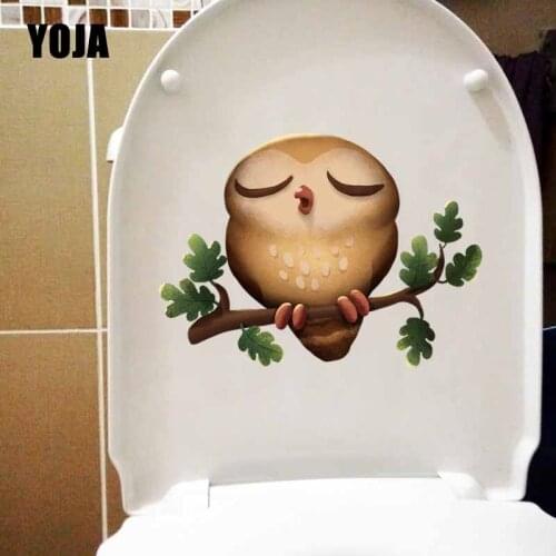 YOJA 23.4X18CM Funny Toilet Seat Decal Owls on Branches Home Decor Art Wall Decal T5-0486