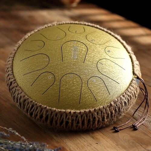 Steel Tongue Drum 12.5 Inch 11 Note Drum Hand Pan Tank Drum Percussion Instruments Yoga Meditation Music Lovers Beginner Gift