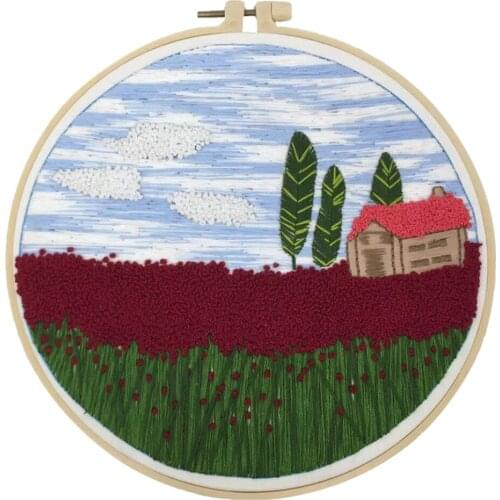 Embroidery Starter Cross Stitch Kit 25cm Cross Stitch Hoop for Beginners