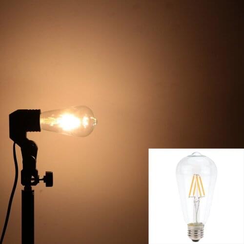 2pcs 4W ST64 LED Bulb 4 Filaments AC 85-265V E27 Base Candelabra 40W Equivalent Holiday Christmas Festival Decorations 2200K